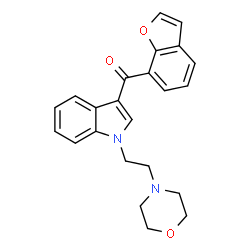 ChemSpider 2D Image | 1-Benzofuran-7-yl{1-[2-(4-morpholinyl)ethyl]-1H-indol-3-yl}methanone | C23H22N2O3