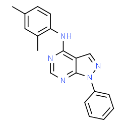 ChemSpider 2D Image | N-(2,4-Dimethylphenyl)-1-phenyl-1H-pyrazolo[3,4-d]pyrimidin-4-amine | C19H17N5