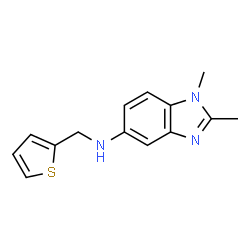 ChemSpider 2D Image | 1,2-Dimethyl-N-(2-thienylmethyl)-1H-benzimidazol-5-amine | C14H15N3S