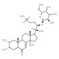ChemSpider 2D Image | (9xi,17xi,22R)-2,3,14,20,25-Pentahydroxy-6-oxocholest-7-en-22-yl alpha-D-galactopyranoside | C33H54O12
