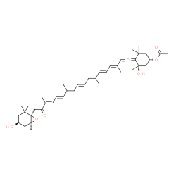 ChemSpider 2D Image | (3S,3'S,5S,5'R,6R)-3,5'-Dihydroxy-8-oxo-6',7'-didehydro-5,5',6,6',7,8-hexahydro-5,6-epoxy-beta,beta-caroten-3'-yl acetate | C42H58O6