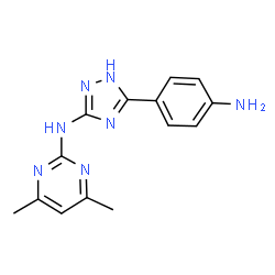 ChemSpider 2D Image | N-[5-(4-Aminophenyl)-1H-1,2,4-triazol-3-yl]-4,6-dimethyl-2-pyrimidinamine | C14H15N7