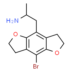ChemSpider 2D Image | 1-(8-Bromo-2,3,6,7-tetrahydrofuro[2,3-f][1]benzofuran-4-yl)-2-propanamine | C13H16BrNO2