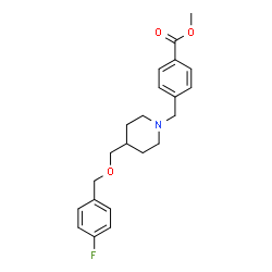 ChemSpider 2D Image | Methyl 4-[(4-{[(4-fluorobenzyl)oxy]methyl}-1-piperidinyl)methyl]benzoate | C22H26FNO3