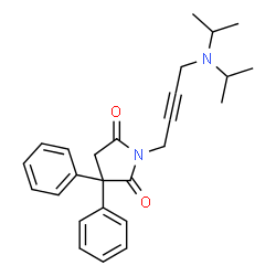 ChemSpider 2D Image | 1-[4-(Diisopropylamino)-2-butyn-1-yl]-3,3-diphenyl-2,5-pyrrolidinedione | C26H30N2O2