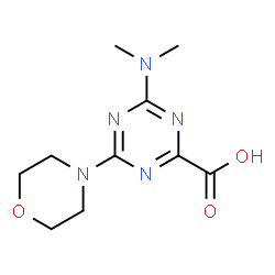 ChemSpider 2D Image | 4-(Dimethylamino)-6-(4-morpholinyl)-1,3,5-triazine-2-carboxylic acid | C10H15N5O3