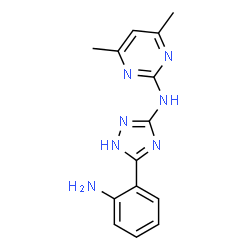 ChemSpider 2D Image | N-[5-(2-Aminophenyl)-1H-1,2,4-triazol-3-yl]-4,6-dimethyl-2-pyrimidinamine | C14H15N7