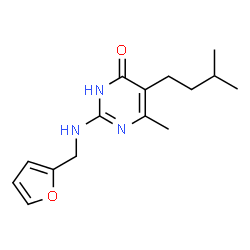 ChemSpider 2D Image | 2-[(2-Furylmethyl)amino]-6-methyl-5-(3-methylbutyl)-4-pyrimidinol | C15H21N3O2