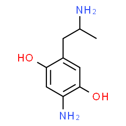 ChemSpider 2D Image | 2-Amino-5-(2-aminopropyl)-1,4-benzenediol | C9H14N2O2