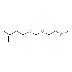ChemSpider 2D Image | 4-{[(2-Methoxyethoxy)methyl]selanyl}-2-methyl-1-butene | C9H18O2Se