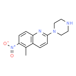 ChemSpider 2D Image | 5-Methyl-6-nitro-2-(1-piperazinyl)quinoline | C14H16N4O2