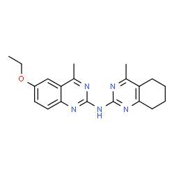 ChemSpider 2D Image | 2-quinazolinamine, N-(6-ethoxy-4-methyl-2-quinazolinyl)-5,6,7,8-tetrahydro-4-methyl- | C20H23N5O
