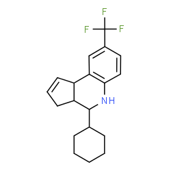 ChemSpider 2D Image | 4-Cyclohexyl-8-(trifluoromethyl)-3a,4,5,9b-tetrahydro-3H-cyclopenta[c]quinoline | C19H22F3N