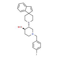 ChemSpider 2D Image | (3R,4R)-1-(4-Iodobenzyl)-3-(1'H-spiro[indene-1,4'-piperidin]-1'-yl)-4-piperidinol | C25H29IN2O