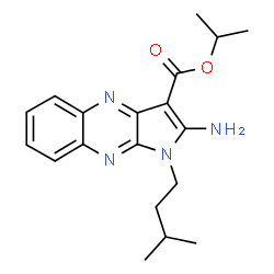 ChemSpider 2D Image | isopropyl 2-amino-1-isopentyl-pyrrolo[5,4-b]quinoxaline-3-carboxylate | C19H24N4O2