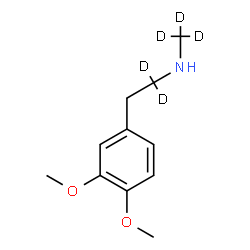 ChemSpider 2D Image | 2-(3,4-Dimethoxyphenyl)-N-(~2~H_3_)methyl(1,1-~2~H_2_)ethanamine | C11H12D5NO2