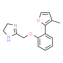 ChemSpider 2D Image | 2-{[2-(3-Methyl-2-furyl)phenoxy]methyl}-4,5-dihydro-1H-imidazole | C15H16N2O2