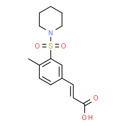 ChemSpider 2D Image | (2E)-3-[4-Methyl-3-(1-piperidinylsulfonyl)phenyl]acrylic acid | C15H19NO4S