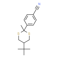 ChemSpider 2D Image | 4-(5-tert-butyl-2-methyl-1,3-dithian-2-yl)benzonitrile | C16H21NS2