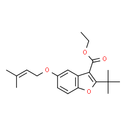 ChemSpider 2D Image | ethyl 2-tert-butyl-5-[(3-methylbut-2-en-1-yl)oxy]-1-benzofuran-3-carboxylate | C20H26O4