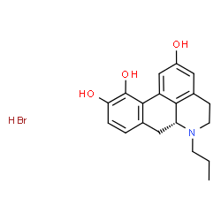 ChemSpider 2D Image | (6aR)-5,6,6a,7-Tetrahydro-6-propyl-4H-dibenzo[de,g]quinoline-2,10,11-triol hydrobromide (1:1) | C19H22BrNO3