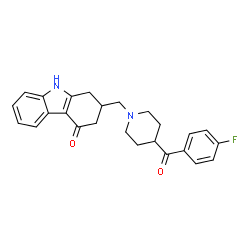 ChemSpider 2D Image | 2-{[4-(4-Fluorobenzoyl)-1-piperidinyl]methyl}-1,2,3,9-tetrahydro-4H-carbazol-4-one | C25H25FN2O2