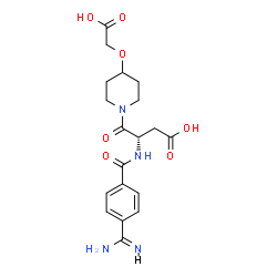 ChemSpider 2D Image | (3S)-3-[(4-Carbamimidoylbenzoyl)amino]-4-[4-(carboxymethoxy)-1-piperidinyl]-4-oxobutanoic acid | C19H24N4O7