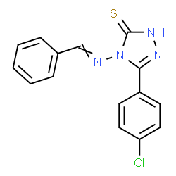 ChemSpider 2D Image | 4H-1,2,4-triazole-3-thiol, 5-(4-chlorophenyl)-4-[(phenylmethylene)amino]- | C15H11ClN4S
