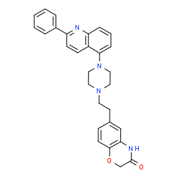 ChemSpider 2D Image | 6-{2-[4-(2-Phenyl-5-quinolinyl)-1-piperazinyl]ethyl}-2H-1,4-benzoxazin-3(4H)-one | C29H28N4O2