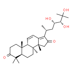 ChemSpider 2D Image | (8alpha,9beta,14beta,23S,24R)-23,24,25-Trihydroxydammara-11,13(17)-diene-3,16-dione | C30H46O5