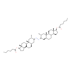 ChemSpider 2D Image | (2alpha,3Z,5alpha,8xi,17beta)-3-{(2E)-[(2beta,3E,5beta,8xi,9beta,10alpha,13alpha,14beta,17alpha)-17-(Hexanoyloxy)-2-methylandrostan-3-ylidene]hydrazono}-2-methylandrostan-17-yl hexanoate | C52H84N2O4