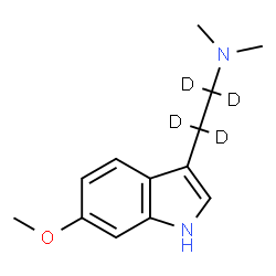 ChemSpider 2D Image | 2-(6-Methoxy-1H-indol-3-yl)-N,N-dimethyl(~2~H_4_)ethanamine | C13H14D4N2O