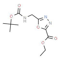 ChemSpider 2D Image | ethyl 5-({[(tert-butoxy)carbonyl]amino}methyl)-1,3,4-oxadiazole-2-carboxylate | C11H17N3O5