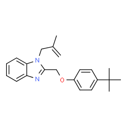ChemSpider 2D Image | 1H-Benzoimidazole, 2-(4-tert-butylphenoxymethyl)-1-(2-methylallyl)- | C22H26N2O