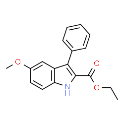 ChemSpider 2D Image | Ethyl 5-methoxy-3-phenyl-1H-indole-2-carboxylate | C18H17NO3