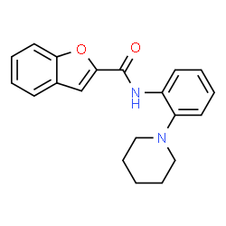 ChemSpider 2D Image | N-[2-(1-Piperidinyl)phenyl]-1-benzofuran-2-carboxamide | C20H20N2O2