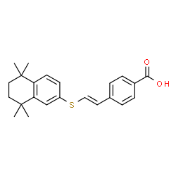 ChemSpider 2D Image | 4-{(E)-2-[(5,5,8,8-Tetramethyl-5,6,7,8-tetrahydro-2-naphthalenyl)sulfanyl]vinyl}benzoic acid | C23H26O2S