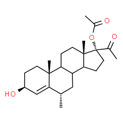 ChemSpider 2D Image | (3beta,6alpha,8xi,9xi,14xi)-3-Hydroxy-6-methyl-20-oxopregn-4-en-17-yl acetate | C24H36O4