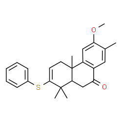 ChemSpider 2D Image | 12-Methoxy-13-methyl-3-(phenylsulfanyl)podocarpa-2,8,11,13-tetraen-7-one | C25H28O2S