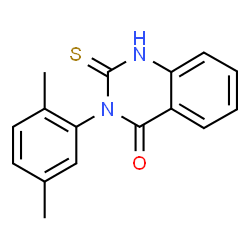 ChemSpider 2D Image | 3-(2,5-dimethylphenyl)-2-mercaptoquinazolin-4(3H)-one | C16H14N2OS