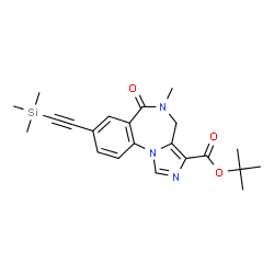 ChemSpider 2D Image | 2-Methyl-2-propanyl 5-methyl-6-oxo-8-[(trimethylsilyl)ethynyl]-5,6-dihydro-4H-imidazo[1,5-a][1,4]benzodiazepine-3-carboxylate | C22H27N3O3Si