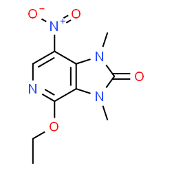 ChemSpider 2D Image | 4-Ethoxy-1,3-dimethyl-7-nitro-1,3-dihydro-2H-imidazo[4,5-c]pyridin-2-one | C10H12N4O4