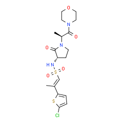 ChemSpider 2D Image | (2R)-2-(5-CHLORO-2-THIENYL)-N-{(3S)-1-[(1S)-1-METHYL-2-MORPHOLIN-4-YL-2-OXOETHYL]-2-OXOPYRROLIDIN-3-YL}PROPENE-1-SULFONAMIDE | C18H24ClN3O5S2