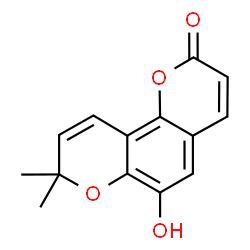 ChemSpider 2D Image | 6-Hydroxy-8,8-dimethyl-2H,8H-pyrano[2,3-f]chromen-2-one | C14H12O4