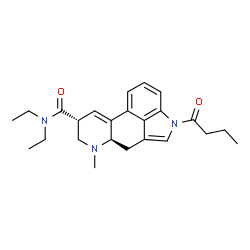 ChemSpider 2D Image | (8beta)-1-Butyryl-N,N-diethyl-6-methyl-9,10-didehydroergoline-8-carboxamide | C24H31N3O2