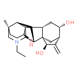 ChemSpider 2D Image | (1S,2R,4S,5S,7R,8R,9R,10R,13R,16S)-11-Ethyl-13-methyl-6-methylene-11-azahexacyclo[7.7.2.1~5,8~.0~1,10~.0~2,8~.0~13,17~]nonadecane-4,7,16-triol | C22H33NO3