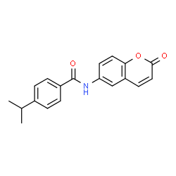 ChemSpider 2D Image | 4-Isopropyl-N-(2-oxo-2H-chromen-6-yl)benzamide | C19H17NO3