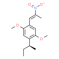 ChemSpider 2D Image | 1-[(2S)-2-Butanyl]-2,5-dimethoxy-4-[(1E)-2-nitro-1-propen-1-yl]benzene | C15H21NO4