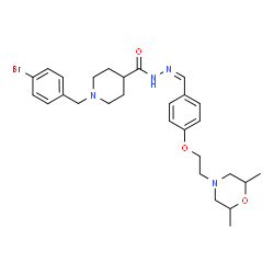 ChemSpider 2D Image | 1-(4-Bromobenzyl)-N'-[(Z)-{4-[2-(2,6-dimethyl-4-morpholinyl)ethoxy]phenyl}methylene]-4-piperidinecarbohydrazide | C28H37BrN4O3