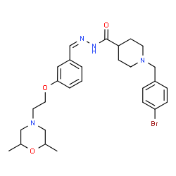 ChemSpider 2D Image | 1-(4-Bromobenzyl)-N'-[(Z)-{3-[2-(2,6-dimethyl-4-morpholinyl)ethoxy]phenyl}methylene]-4-piperidinecarbohydrazide | C28H37BrN4O3
